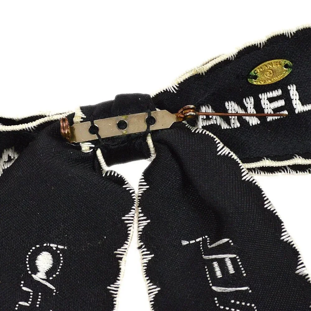 Chanel Bow Brooch Pin Black Satin 12297 - Picture 4 of 4